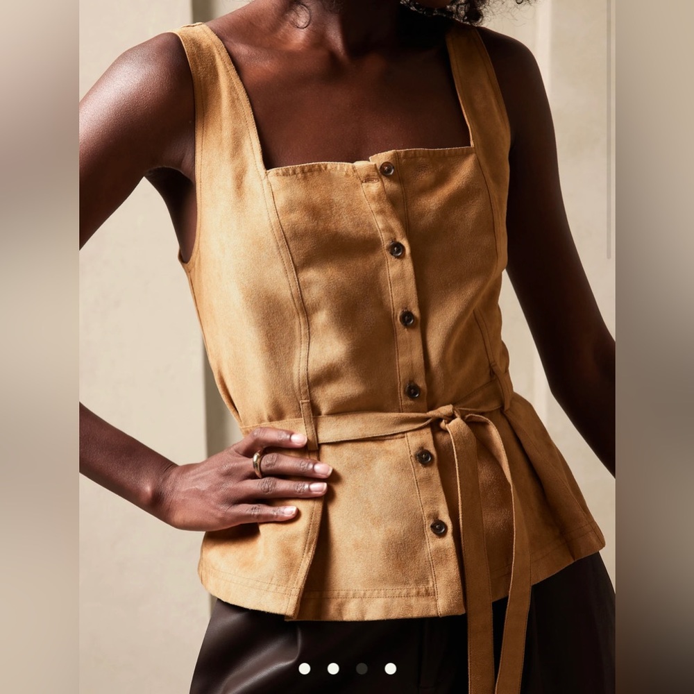 Banana Republic Factory LUCIE VEGAN SUEDE TOP Size 12